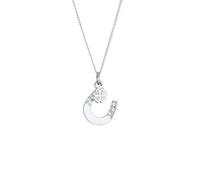 Elli Collares Mujeres Colgante Herradura Trébol con Cristales en Plata de Ley 925