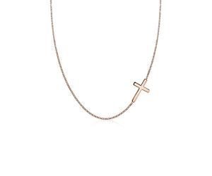 Elli Collares Mujeres Cruz Colgante Religión Básica en Plata de Ley 925 Bañada en Oro