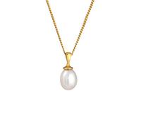 Elli Collares Mujeres Intemporal Filigrana con perla cultivada de agua dulce en Plata de Ley 925 Bañada en Oro