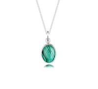 Elli Collares Mujeres Piedra Preciosa Colgante con Malaquita en Plata de Ley 925