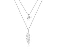 Elli Collares Pluma Boho de Mujeres con Cristal en Plata de Ley 925