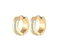 Elli Damen-Pendientes de aro 925 Plata Circonita corte brillante oro - 0307532015