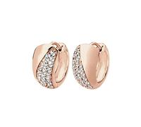 Elli Damen-Pendientes de aro pendientes de aro de plata de ley 925 bisel con cristales Cristales en el corte brillante oro - 0303653115