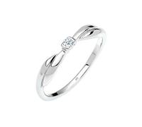 elli diamonds Anillo de compromiso para mujer con diamantes (0,03 quilates) en plata de ley 925