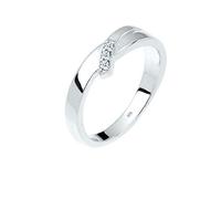 Elli DIAMONDS Anillo Mujeres Anillo de Compromiso Trío de Diamantes (0,04 ct.) en Plata de Ley 925