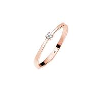 Elli DIAMONDS Anillo Mujeres Clásico de Compromiso con Diamante (0,03 ct) en Plata de Ley 925