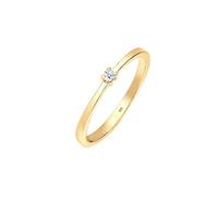 Elli DIAMONDS Anillo Mujeres Clásico de Compromiso con Diamante (0,03 ct) en Plata de Ley 925