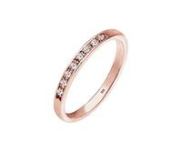 Elli DIAMONDS Anillo Mujeres Clásico Noble con Diamante (0,08 ct.) en Plata de Ley 925