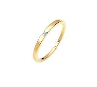 Elli DIAMONDS Anillo Mujeres de Compromiso Clásico con Diamante (0,015 ct.) en Plata de Ley 925