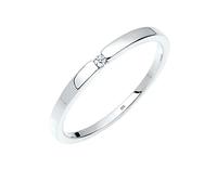 Elli DIAMONDS Anillo Mujeres de Compromiso Clásico con Diamante (0,015 ct.) en Plata de Ley 925