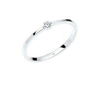 Elli DIAMONDS Anillo Mujeres de Compromiso con Diamante (0,015 ct.) en Plata de Ley 925