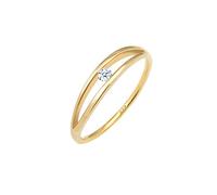 Elli DIAMONDS Anillo Mujeres de Compromiso con Diamante (0,06 ct.) en Oro Amarillo 585