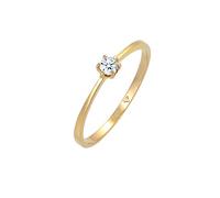 Elli DIAMONDS Anillo Mujeres de Compromiso Solitario con Diamante (0,11 ct.) en Oro Amarillo 585
