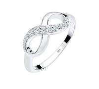 Elli DIAMONDS Anillo Mujeres Símbolo del Infinito con Diamante (0.125 ct.) Amor en Plata de Ley 925