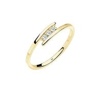 Elli DIAMONDS Anillo Mujeres Trío de Compromiso con Diamantes (0,04 ct.) en Oro Amarillo 375