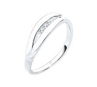 Elli DIAMONDS Anillo Mujeres Trío de Diamantes (0.09 ct.) en Plata de Ley 925