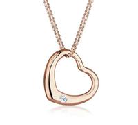 Elli DIAMONDS Collar Mujeres con Colgante de Corazón Clásico con Diamante (0,03 ct.) en Plata de Ley 925