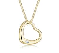 Elli DIAMONDS Collar Mujeres Corazón Amor con Diamante (0.03 ct.) en Oro Amarillo 375