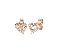 Elli DIAMONDS Pendientes Mujeres Corazón Pendientes de Amor con el Diamante (0,03 ct) en Plata de Ley 925