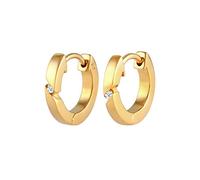 Elli DIAMONDS Pendientes Mujeres Creoles Basic con Diamante (0,03 ct.) en Plata de Ley 925