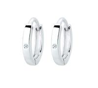 Elli DIAMONDS Pendientes Mujeres Creoles Básico con Diamante (0,01 ct.) en Plata de Ley 925