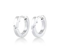 Elli DIAMONDS Pendientes Mujeres Creoles Básico con Diamante (0,03 ct.) en Plata de Ley 925