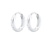 Elli DIAMONDS Pendientes Mujeres Criollas con Diamantes (0,05 ct.) brillantes en Plata de Ley 925