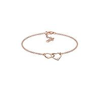 Elli DIAMONDS Pulsera Mujeres Corazón Amor Entrelazado con Diamante (0,015 ct.) en Plata de Ley 925