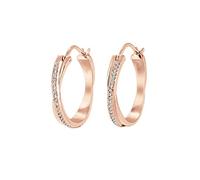 Elli Earrings Ladies Creoles Glamour Intertwined with Crystals in 925 Sterling Silver