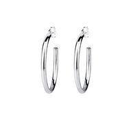 Elli Earrings Ladies Creoles Open Basic Minimal in 925 Sterling Silver