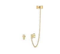 Elli Earrings Ladies Earcuff Clamp Asymmetric Minimal Geo in 925 Sterling Silver