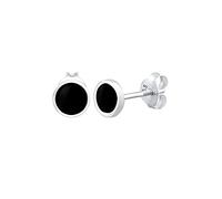 Elli Earrings Women Stud Earrings Circle Motif Basic with Enamel in 925 Sterling Silver