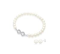 Elli (ELJW5) accesorios Mujer plata Plata de ley (925/1000) cristal redondo Perlas Simuladas