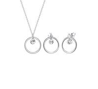 Elli Jewelry Set Circle Geo Crystals 925 Sterling Silver