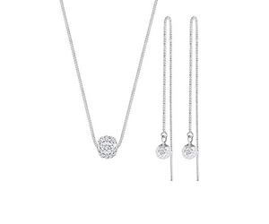 Elli Juego de joyas de mujer con plata, cristal, 45 cm