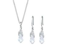 Elli Juego de Joyas Mujer Elegante Gota Óptica con Cristales en Plata de Ley 925