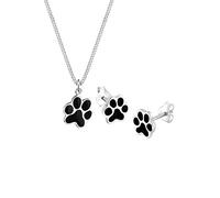 Elli Juego de Joyas Mujer Motivo de Pata de Perro Juguetón en Plata de Ley 925