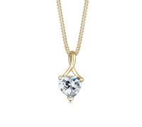 Elli Mujer 14 k (585) oro amarillo corte heart blanco circonita FINENECKLACEBRACELETANKLET