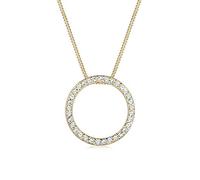 Elli Mujer chapado en oro redondo blanco cristal