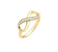 Elli mujer-ring Infinity 925 Plata Circonita corte brillante oro