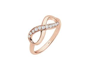 Elli mujer-ring Infinity 925 Plata Circonita corte brillante oro