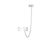 Elli Ohrringe Damen Earcuff Ohrstecker Astro Sterne Halbmond in 925 Sterling Silber