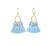 ELLI Pendientes 'Boho' azul claro / oro One Size azul claro / oro