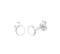Elli Pendientes Circulares Básicos Esmgrandos para Mujer de Plata de Ley 925