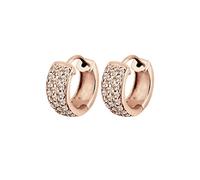 Elli Pendientes de aro con cristales en plata de ley 925 chapados en oro rosa