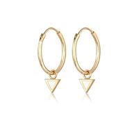 Elli Pendientes de aro para mujer con colgante de triángulo blanco esmaltado de plata esterlina 925