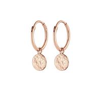 Elli Pendientes de aro para mujer, diseño de placas, orgánicos, en plata de ley 925