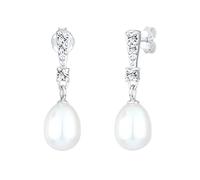 Elli - Pendientes de botón de plata de ley con cristal swarovski