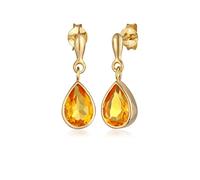 Elli Pendientes Elli PREMIUM Pendientes Mujeres Pendientes colgando elegantes con citrino en plata de ley 925 bañada en oro