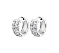Elli Pendientes Creoles de mujer elegantes con cristales en plata de ley 925 bañada en oro